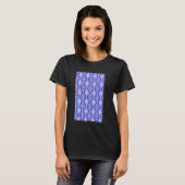 1960年代のレトロ波とサークルパターンシェードBLU Tシャツ (正面フル)