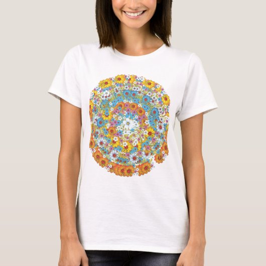 1960年代のヴィンテージフラワー花柄 Tシャツ (正面)