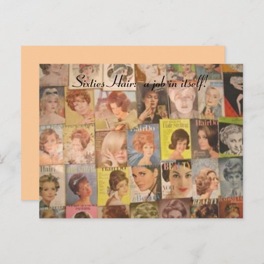 1960年代のヴィンテージヘアスタイル コラージュ ポストカード (正面/裏面)