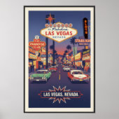 1960年代のヴィンテージラスベガス旅行ポスター ポスター (正面)