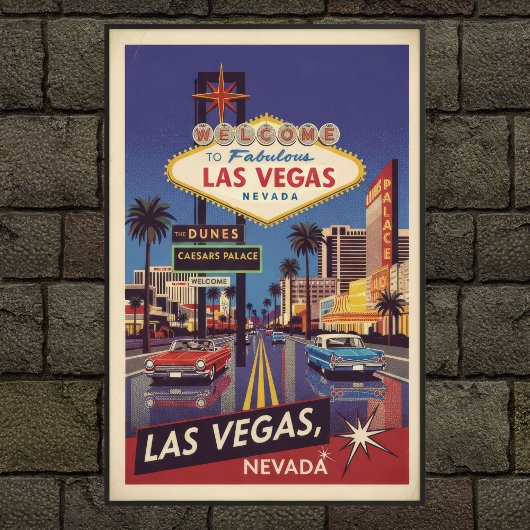 1960年代のヴィンテージラスベガス旅行ポスター ポスター