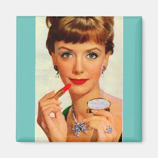 1960年代の口紅の女性 マグネット (正面)