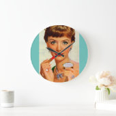 1960年代の口紅婦人 ラージ壁時計 (ホーム)