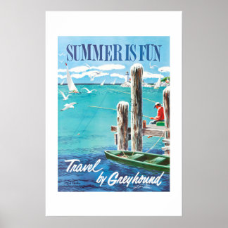 1960年代の夏は楽しい季節の旅行ポスター ポスター