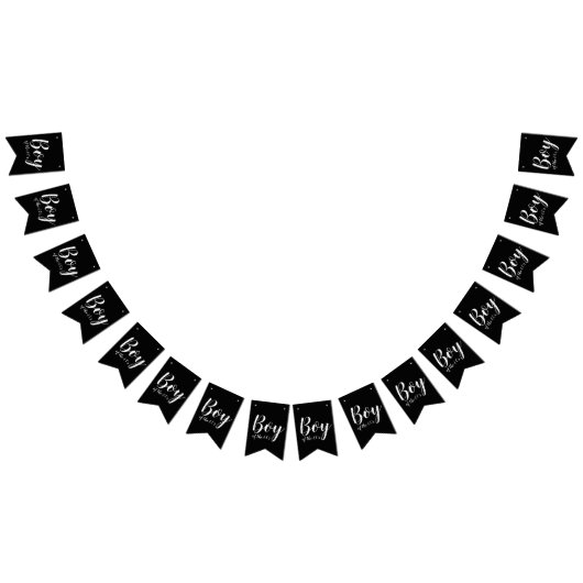 1960年代の少年タイポグラフィ白黒 バンティングフラッグ (全)