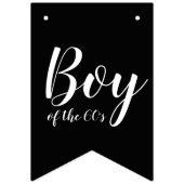 1960年代の少年タイポグラフィ白黒 バンティングフラッグ (第3の旗)