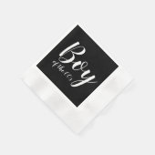 1960年代の少年タイポグラフィ白黒 縁ありカクテルナプキン (角)