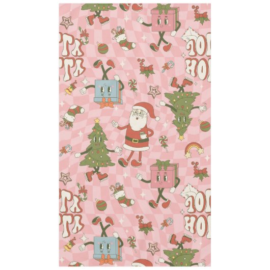 1960年代の巨大なサンタファンキークリスマス テーブルクロス (正面)