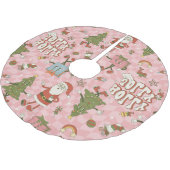 1960年代の巨大なサンタファンキークリスマス ブラッシュドポリエステルツリースカート (アングル)