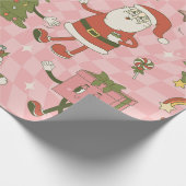 1960年代の巨大なサンタファンキークリスマス ラッピングペーパー (角)