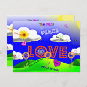 1960年代の平和と愛 ポストカード (正面/裏面)