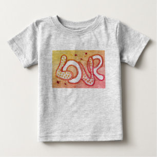 1960年代の愛のスタイルオレンジと黄色 ベビーTシャツ