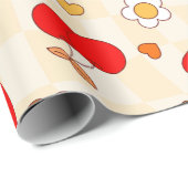 1960年代の溝深いアポップ・アートのートバレンタイン愛の手紙 ラッピングペーパー (ロールコーナー)