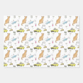 1960年代の豪華なティアラとカクテルパーティーのイメージに着想を得た、レトロなミッドセンチュリー ラッピングペーパーシート (正面3)