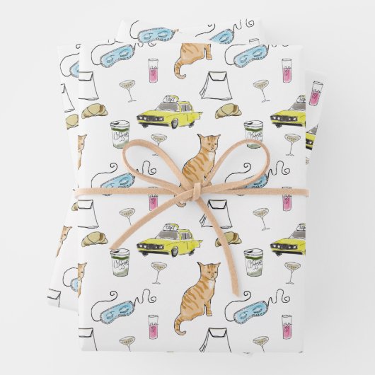 1960年代の豪華なティアラとカクテルパーティーのイメージをインスパイアした、レトロなミッドセンチュ ラッピングペーパーシート (インサイチュ)