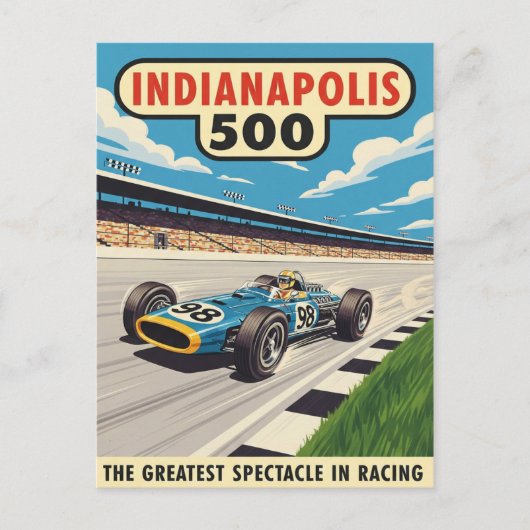 1960年代インディアナポリス500ヴィンテージ ポストカード (正面)