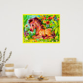 1960年代カラフルゼブラ ポスター (キッチン)