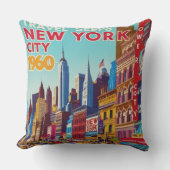 1960年代ニューヨークのポスター | 赤はっきりしたと黄色» クッション (正面)