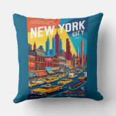 1960年代ニューヨーク | レトロ旅行ポスター クッション (裏面)