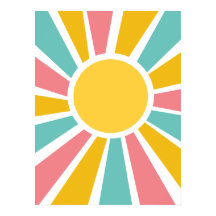 1960年代ヒッピーモダン日が差すことポスター