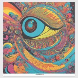 1960年代ホラーサイケデリックバクイのアートパターン シール