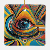 1960年代ホラーVacuiアートサイケデリック作品 セラミックオーナメント (裏面)