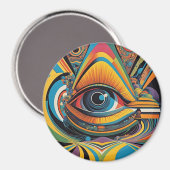 1960年代ホラーVacuiアートサイケデリック作品 マグネット (正面/裏面)