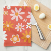 1960年代レトロオレンジ花火力厨房  キッチンタオル (四つ折り)