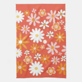 1960年代レトロオレンジ花火力厨房  キッチンタオル (縦)