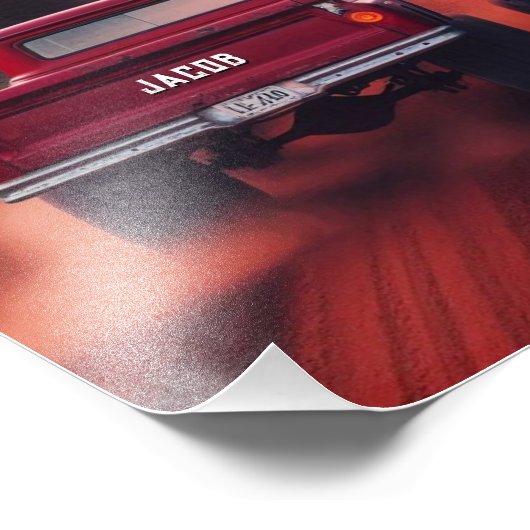 1960年代レーシングトラック(名前をカスタムする付) フォトプリント            (角)