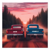 1960年代レーシングトラック(名前をカスタムする付) フォトプリント            (正面)