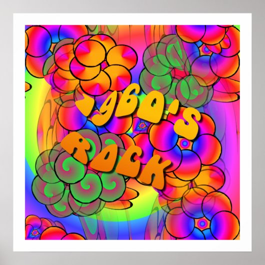 1960年代ロックフラワーサイケデリックパワーポスター ポスター (正面)