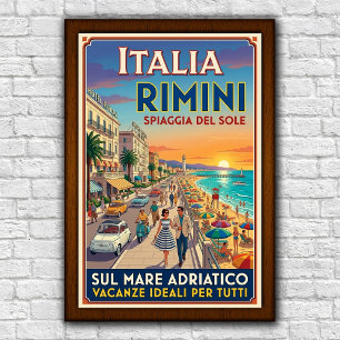 1960年代ヴィンテージ リミニ イタリア旅行ポスター ポスター