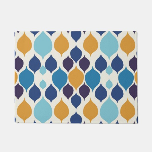 1960年代半ば幾何学模様カラフル ドアマット (正面)