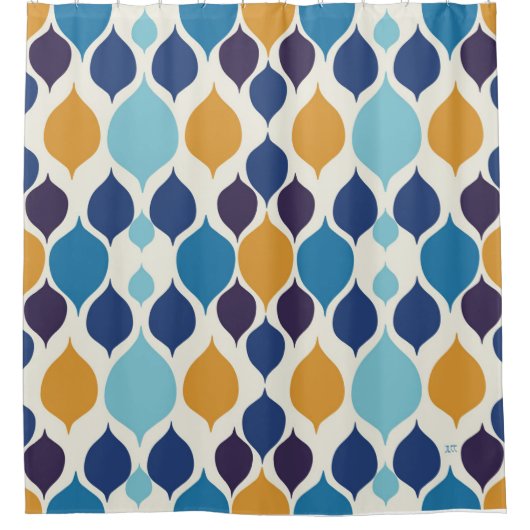 1960年代半ば幾何学模様 シャワーカーテン (正面)
