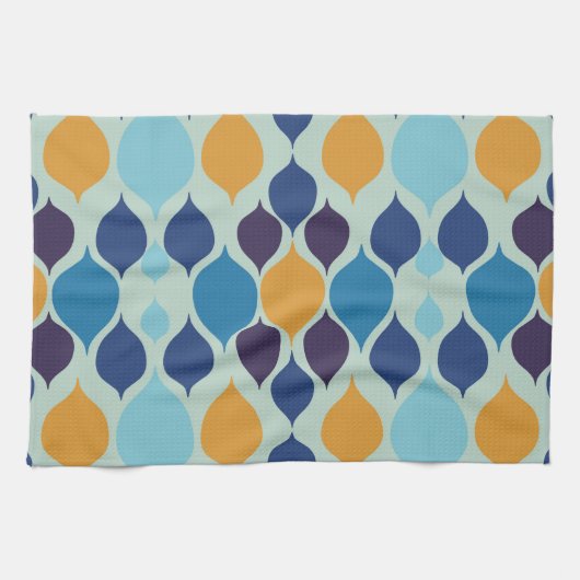 1960年代半ば幾何学青 キッチンタオル (横)