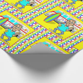 1960年代1970年代のレトロヒッピー・ヴァン・ピースサーフボード ラッピングペーパー (角)