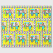 1960年代1970年代のレトロヒッピー・ヴァン・ピースサーフボード ラッピングペーパー (フラット)