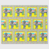 1960年代1970年代のレトロヒッピー・ヴァン・ピースサーフボード ラッピングペーパー (フラット)