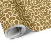 1960年代70年代レトロヴィンテージモダンヒッピー抽象芸術金ゴールド ラッピングペーパー (ロールコーナー)