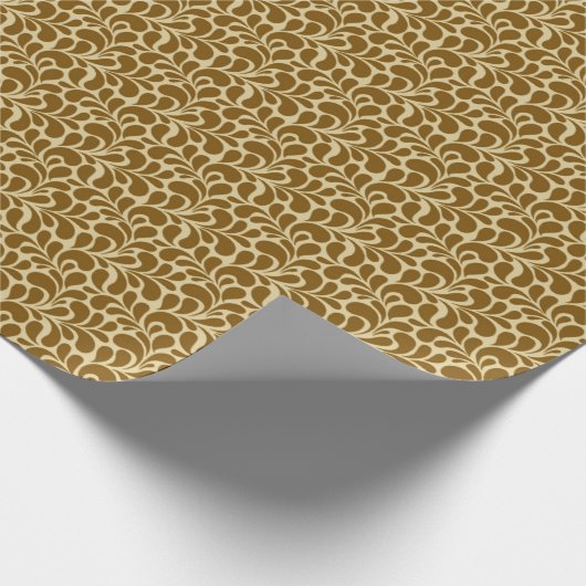 1960年代70年代レトロヴィンテージモダンヒッピー抽象芸術金ゴールド ラッピングペーパー (角)