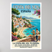 1960年代 コスタデルソル スペイン旅行ポスター ポスター (正面)