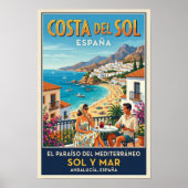 1960年代 コスタデルソル スペイン旅行ポスター ポスター (正面)