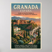 1960年代 スペイン グラナダ 旅行ポスター ヴィンテージ ポスター (正面)