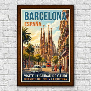 1960年代 バルセロナ スペイン 旅行ポスター ポスター