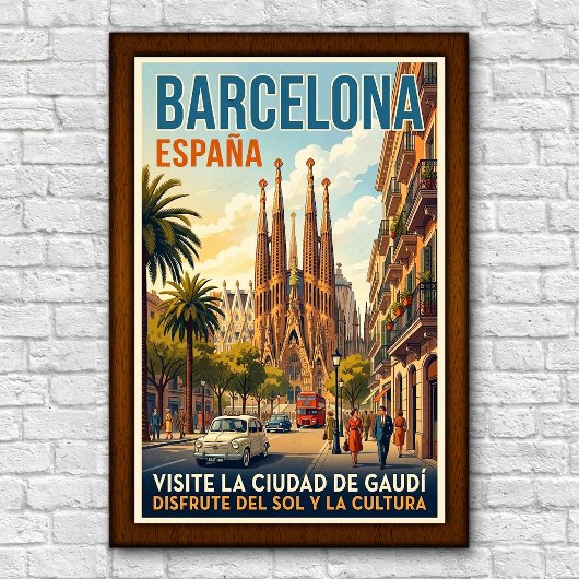1960年代 バルセロナ スペイン 旅行ポスター ポスター