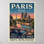 1960年代 パリ フランス 旅行 ポスター (正面)