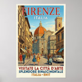 1960年代 フィレンツェ イタリア ヴィンテージ 旅行ポスター ポスター (正面)
