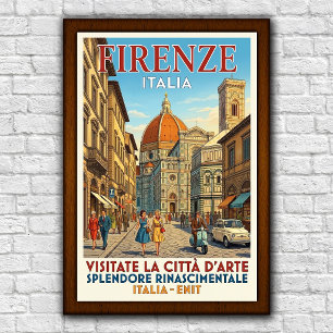 1960年代 フィレンツェ イタリア ヴィンテージ 旅行ポスター ポスター