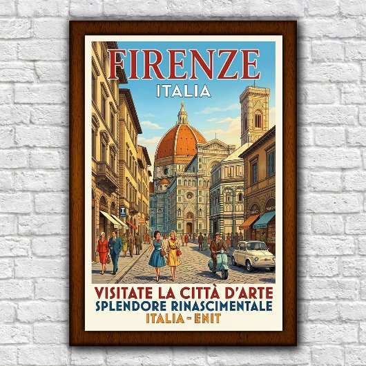 1960年代 フィレンツェ イタリア ヴィンテージ 旅行ポスター ポスター